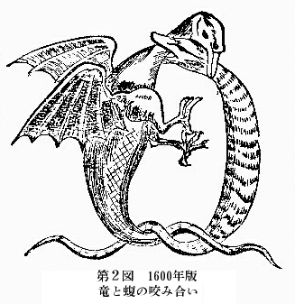 「第２図　1600年版 竜と蝮の咬み合い」のキャプション付きの図